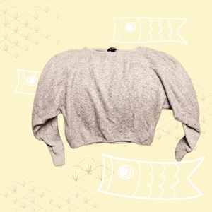 Cropped gray sweater
